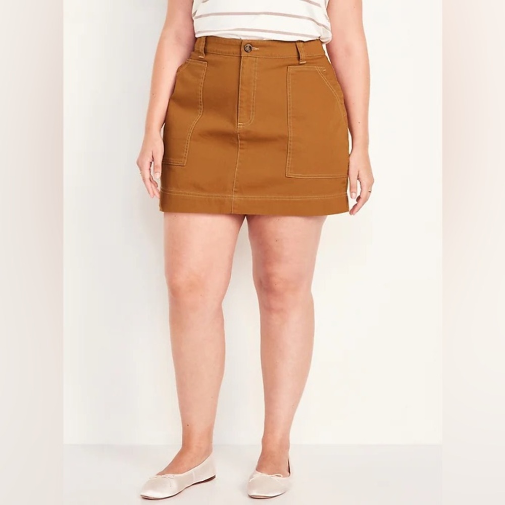 NWT Old Navy Brown Utility Mini Skirt